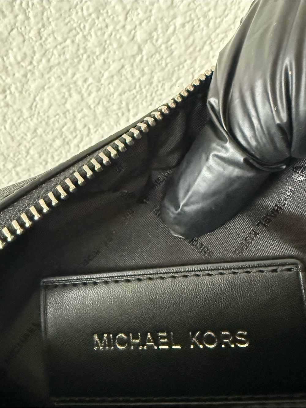 Michael Kors White Logo Crossbody with Black Trim and Silver Accent - Picture 7 of 9